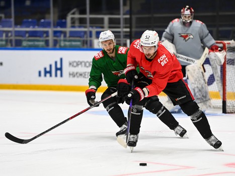Раскатка «Авангарда» перед матчем в Нижнем Новгороде