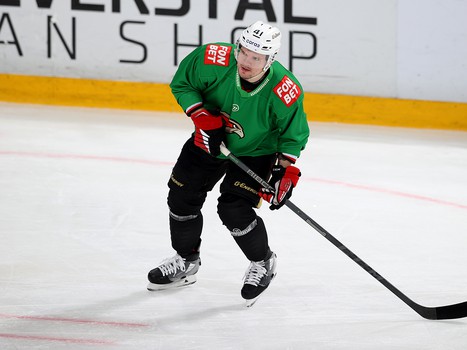 Раскатка «Авангарда» перед матчем в Череповце