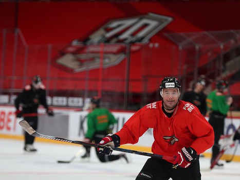 Раскатка «Авангарда» перед матчем с минским «Динамо»