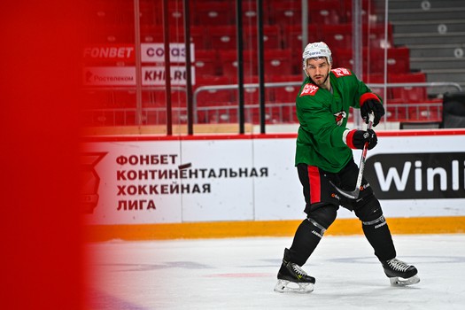 Раскатка «Авангарда» перед матчем в Челябинске