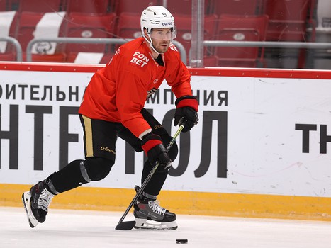 Раскатка «Авангарда» перед матчем в Челябинске