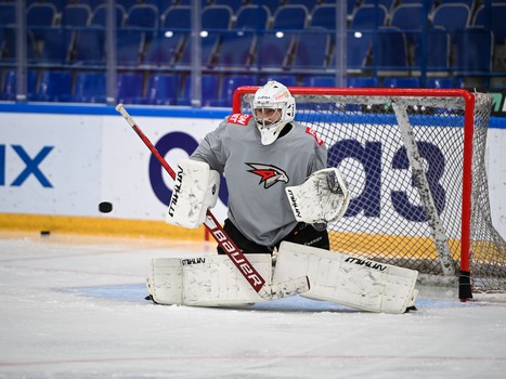 Тренировка «Авангарда» перед матчем в Нижнекамске