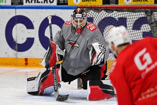 Раскатка «Авангарда» перед матчем в Минске