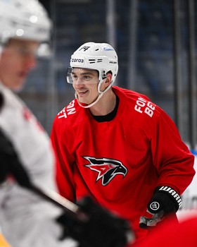 Раскатка «Авангарда» перед матчем в Минске