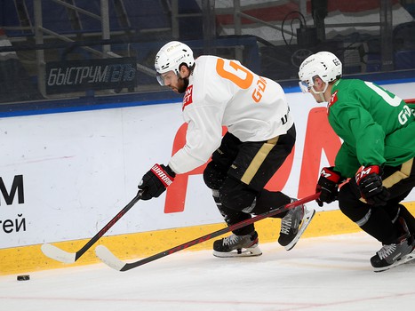 Раскатка «Авангарда» перед матчем в Нижнекамске