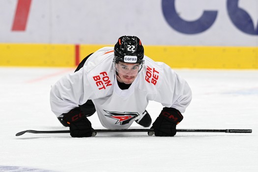 Тренировка «Авангарда» перед матчем с «Трактором»