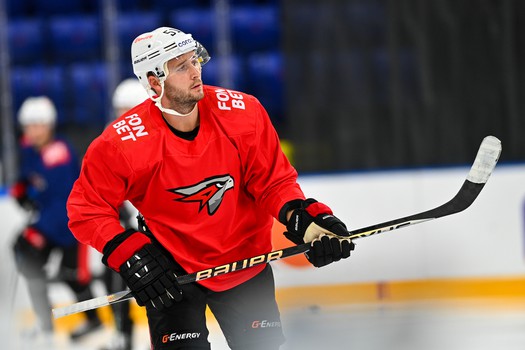 Раскатка «Авангарда» перед матчем в Новосибирске