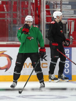 Тренировка «Авангарда» перед четвёртым матчем серии с «Автомобилистом»