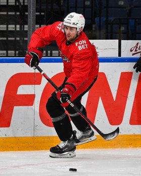 Раскатка «Авангарда» перед матчем в Минске