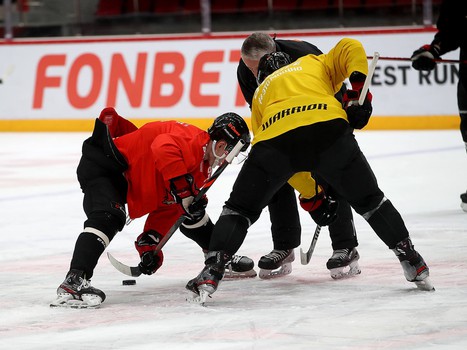 Раскатка «Авангарда» перед матчем с «Северсталью»