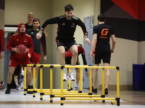 Тренировка «Авангарда» перед матчем с минским «Динамо»