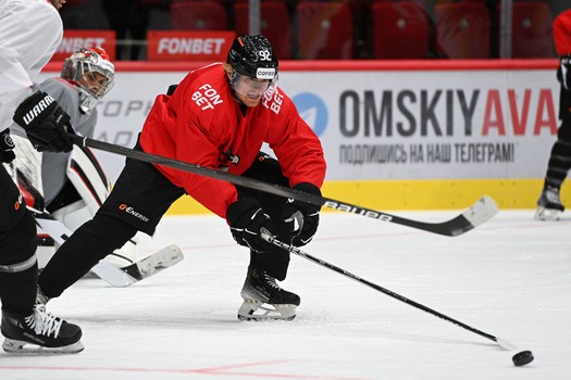 Тренировка «Авангарда» перед матчем с московским «Динамо»