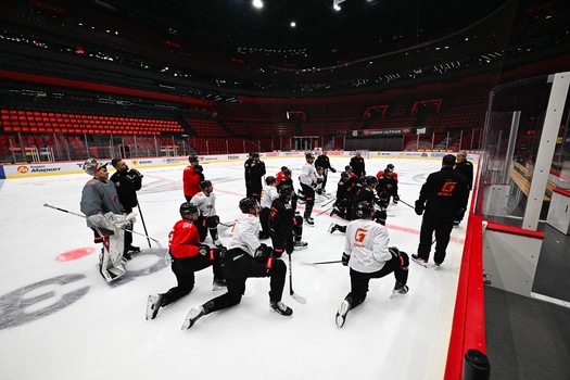 Раскатка «Авангарда» перед матчем с «Автомобилистом»