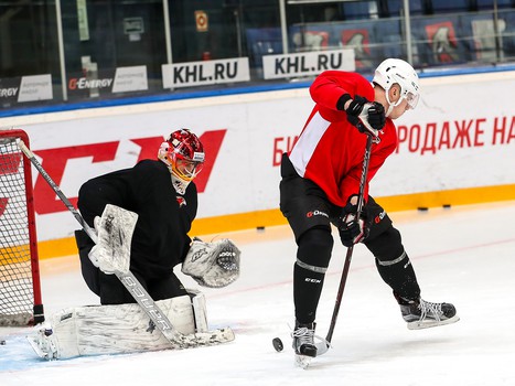 Раскатка «Авангарда» перед матчем с «Сибирью»