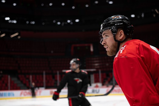 Раскатка «Авангарда» перед матчем с «Витязем»