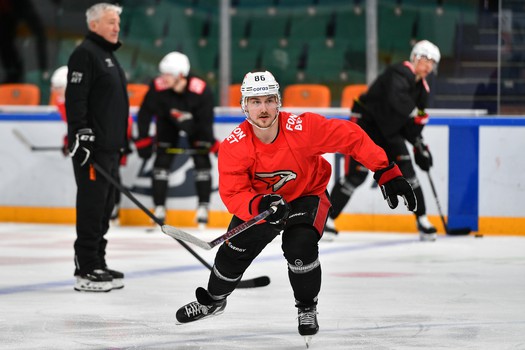 Раскатка «Авангарда» перед матчем в Казани