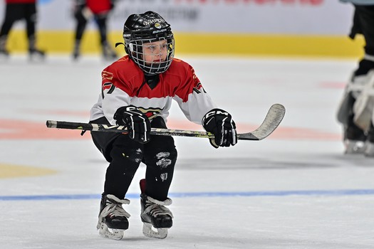 Тренировка воспитанников Хоккейной Академии «Авангард» 2019 года рождения на G-Drive Арене