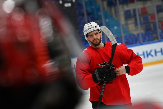 Тренировка «Авангарда» перед матчем в Нижнекамске