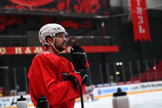 Раскатка «Авангарда» перед матчем в Балашихе