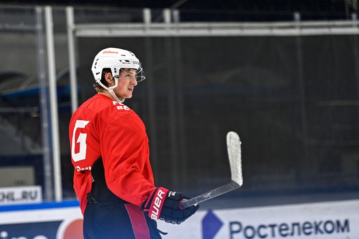 Тренировка «Авангарда» перед матчем в Новосибирске