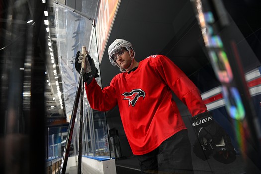 Тренировка «Авангарда» перед матчем в Нижнекамске