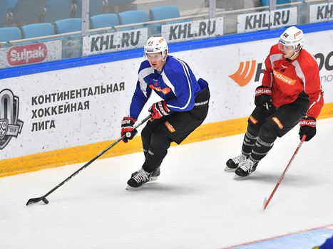 Раскатка "Авангарда" перед выездным матчем с "Барысом"