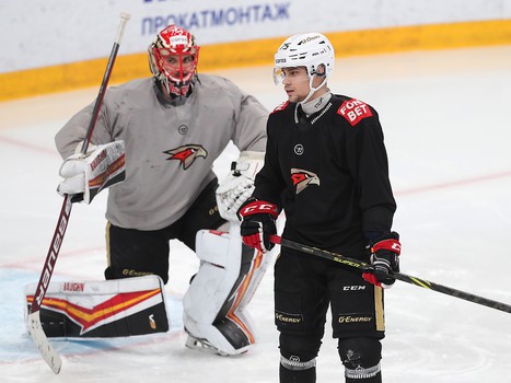 Тренировка «Авангарда» перед первым матчем серии в Магнитогорске