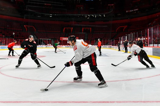 Тренировка «Авангарда» перед матчем с «Адмиралом»