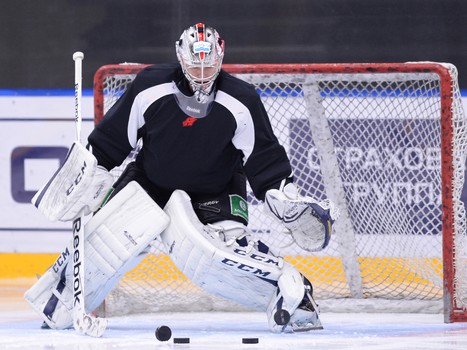 Раскатка "Авангарда" в Санкт-Петербурге перед матчем против СКА