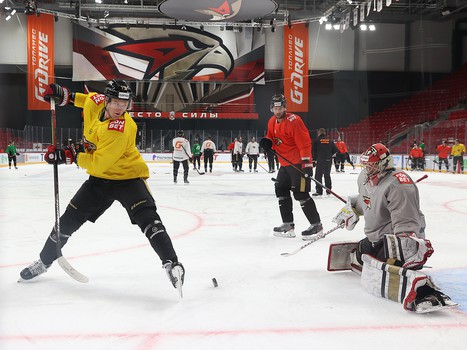 Раскатка «Авангарда» перед матчем против СКА
