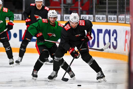 Раскатка «Авангарда» перед матчем в Череповце