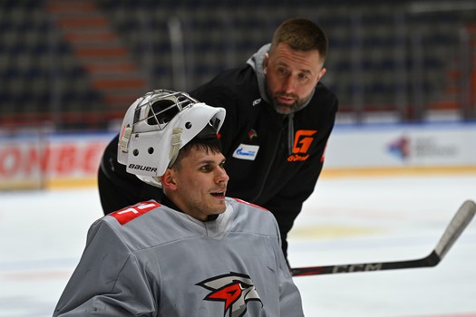 Тренировка «Авангарда» перед матчем в Хабаровске