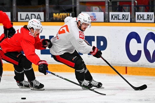 Раскатка «Авангарда» перед матчем в Череповце