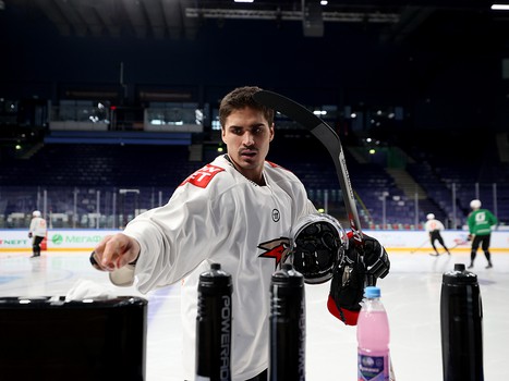 Тренировка «Авангарда» перед вторым матчем серии с «Ак Барсом»