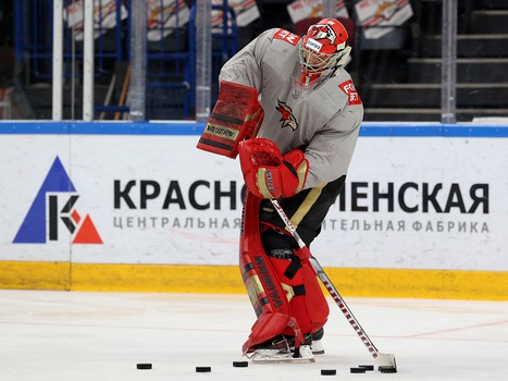 Тренировка «Авангарда» перед пятым матчем серии в Магнитогорске