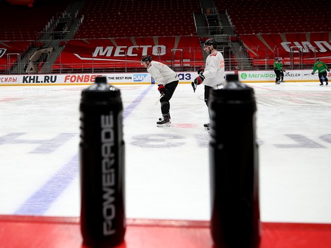 Раскатка «Авангарда» перед матчем с «Нефтехимиком»