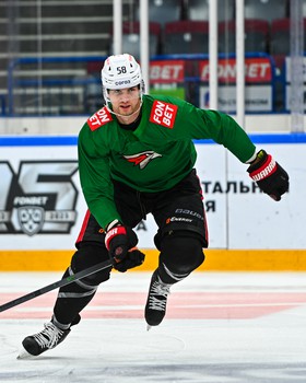 Раскатка «Авангарда» перед матчем в Магнитогорске