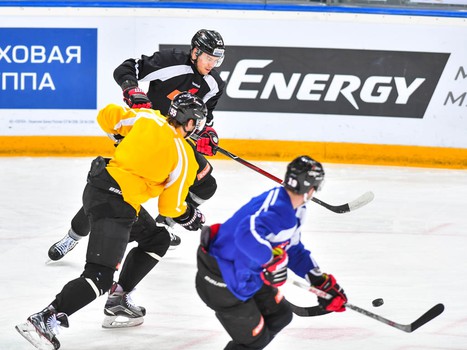 Раскатка "Авангарда" перед матчем с "Витязем"