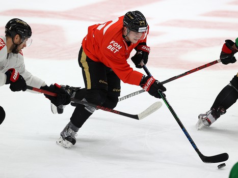 Тренировка «Авангарда» перед матчем с «Нефтехимиком»