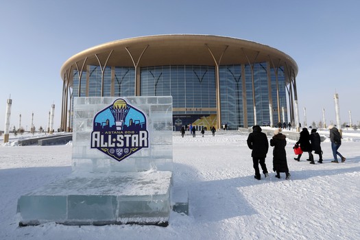 Евгений Медведев и Егор Мартынов на Мастер-шоу Матча звезд КХЛ в Астане