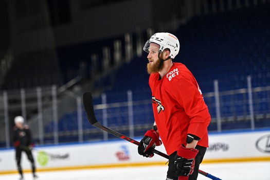 Тренировка «Авангарда» перед матчем в Новосибирске