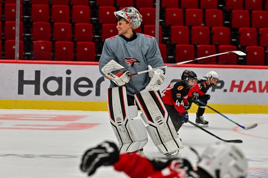 Тренировка воспитанников Хоккейной Академии «Авангард» 2019 года рождения на G-Drive Арене