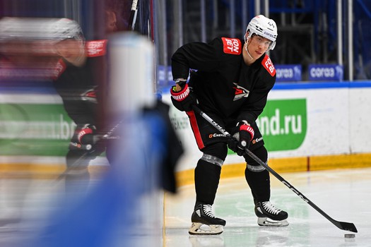 Раскатка «Авангарда» перед матчем в Уфе