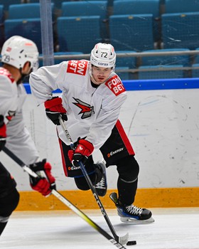 Раскатка «Авангарда» перед матчем в Астане