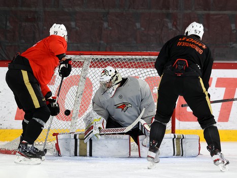 Раскатка «Авангарда» перед матчем в Екатеринбурге