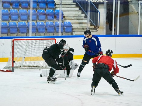 Последняя тренировка "Авангарда" на сборе в Финляндии