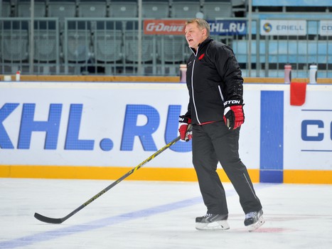 Раскатка "Авангарда" перед домашним матчем против рижского "Динамо"