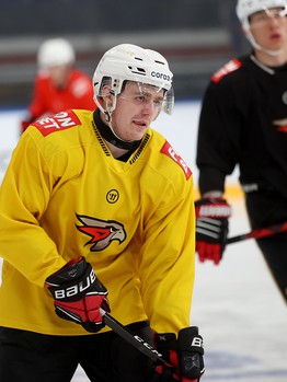 Раскатка «Авангарда» перед матчем в Нижнекамске