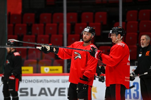 Тренировка «Авангарда» перед четвёртым матчем серии с «Металлургом»