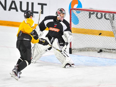 Раскатка "Авангарда" перед матчем с "Барысом"